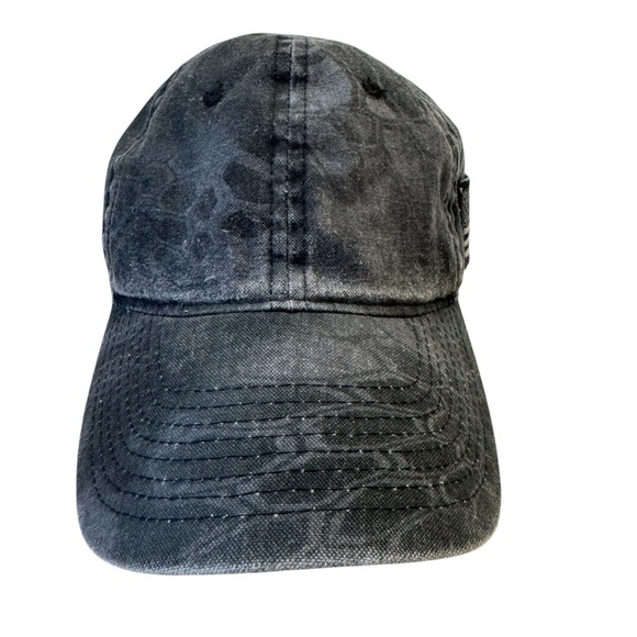 Kryptek Triphon‎ Outdoor Tac-600  Camo Baseball Cap Black w/American flag unisex - Picture 1 of 14